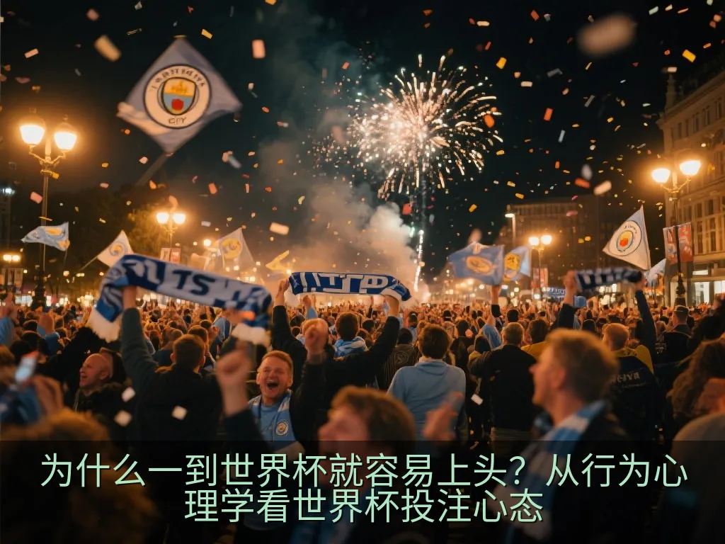 球迷情绪起伏与决策偏差变化的曲线插画